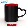 AIDARY 哑光全色变心提手内七彩升华陶瓷马克杯
