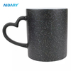 AIDARY 闪粉心形手柄全变色陶瓷马克杯