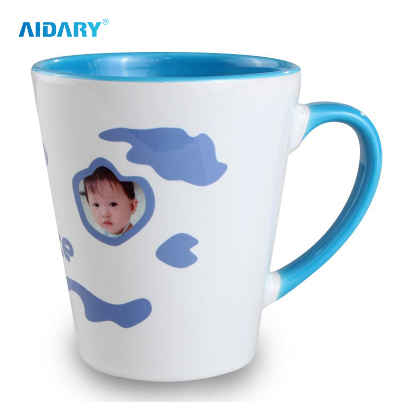 AIDARY 升华内把手彩色 12 盎司锥形马克杯